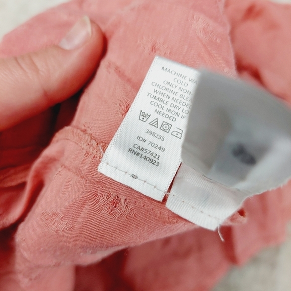 LOFT Women's Light Pink Long Sleeve Boat Neck Loose Fit Peasant Blouse 6244 - Picture 7 of 8